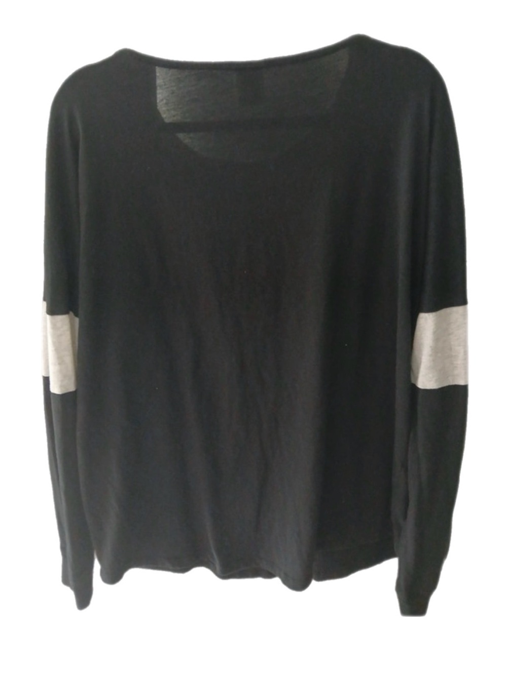 PINK Victoria's Secret Black Long Sleeve Tee with Gray Trim and Logo - Picture 2 of 3